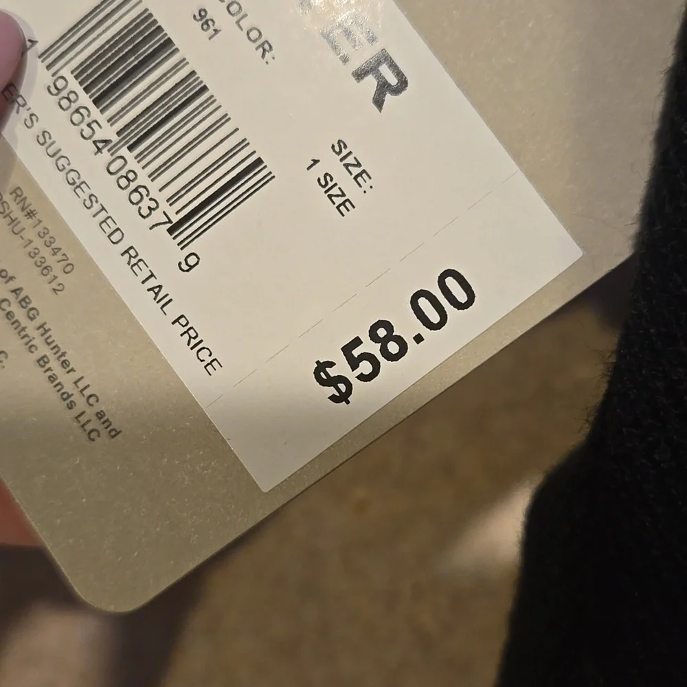 New Hunter Black Unisex Fleece Lined Beanie - Picture 7 of 10